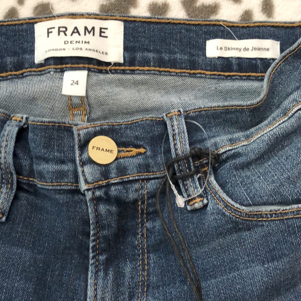 Frame Denim Le Skinny de Jeanne in Fillmore Blue Wash Size 24 - Picture 7 of 17
